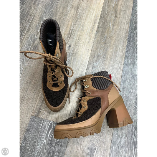 Boots Ankle Heels By Sorel In Brown, Size: 8.5
