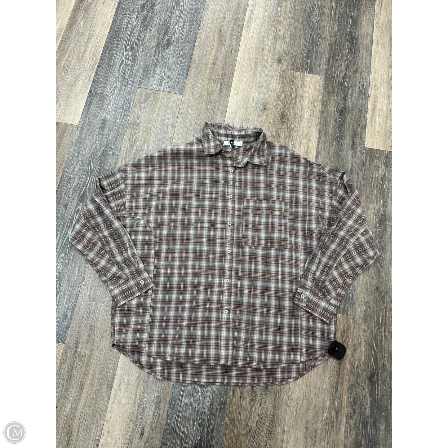 Blouse Long Sleeve By Mod Ref In Brown, Size: M