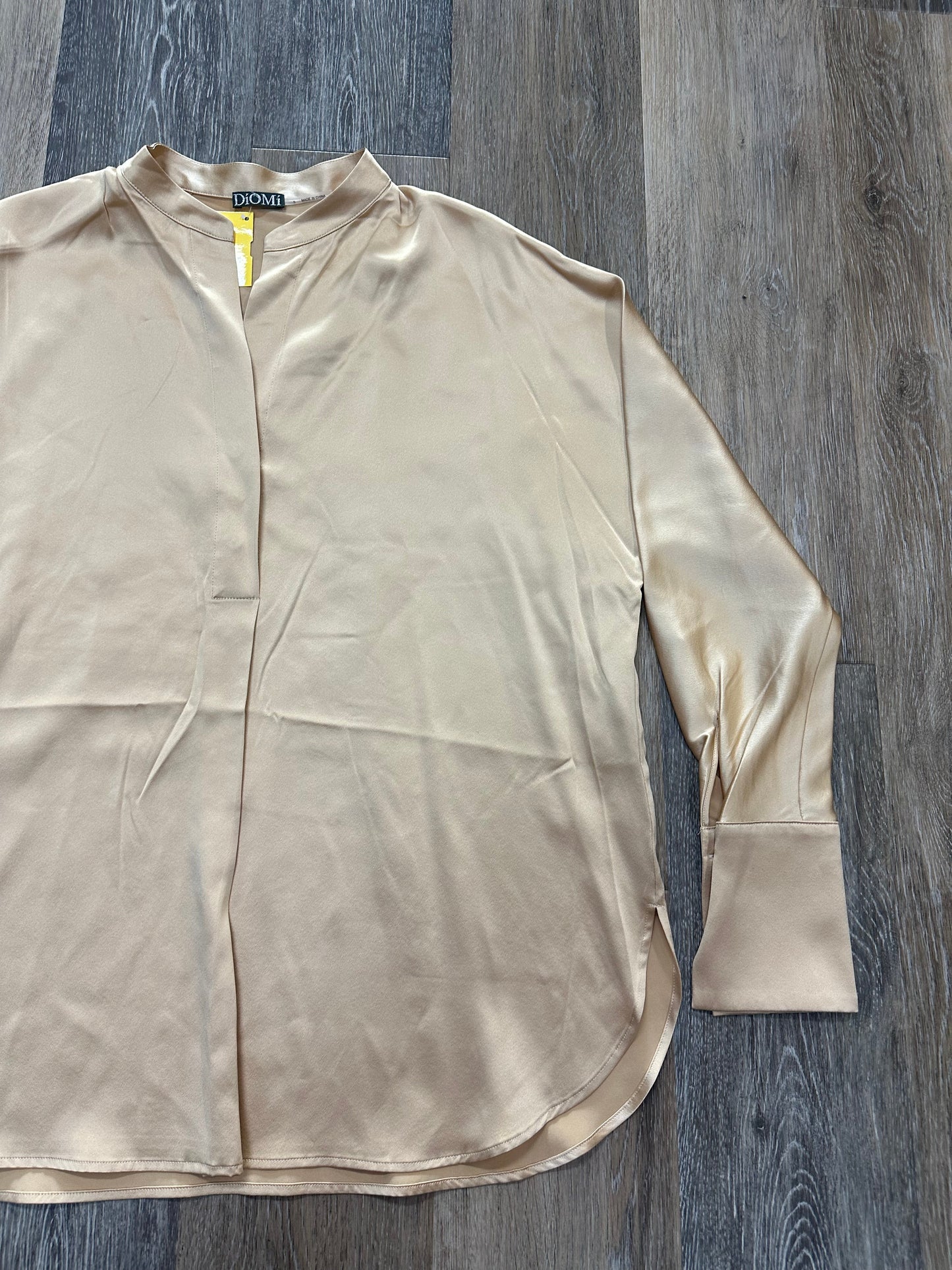 Blouse Long Sleeve By Diomi In Gold, Size: S