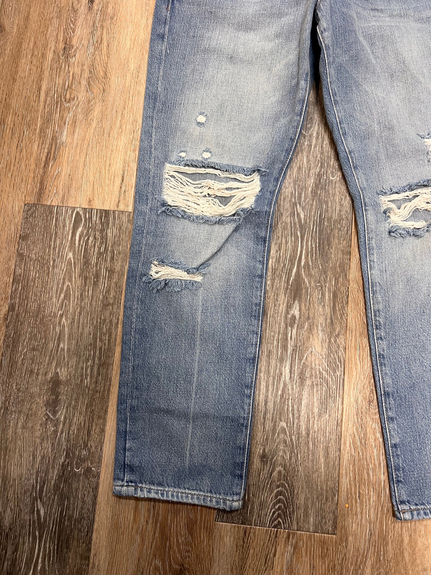 Jeans Straight By Frame In Blue Denim, Size: 0/24