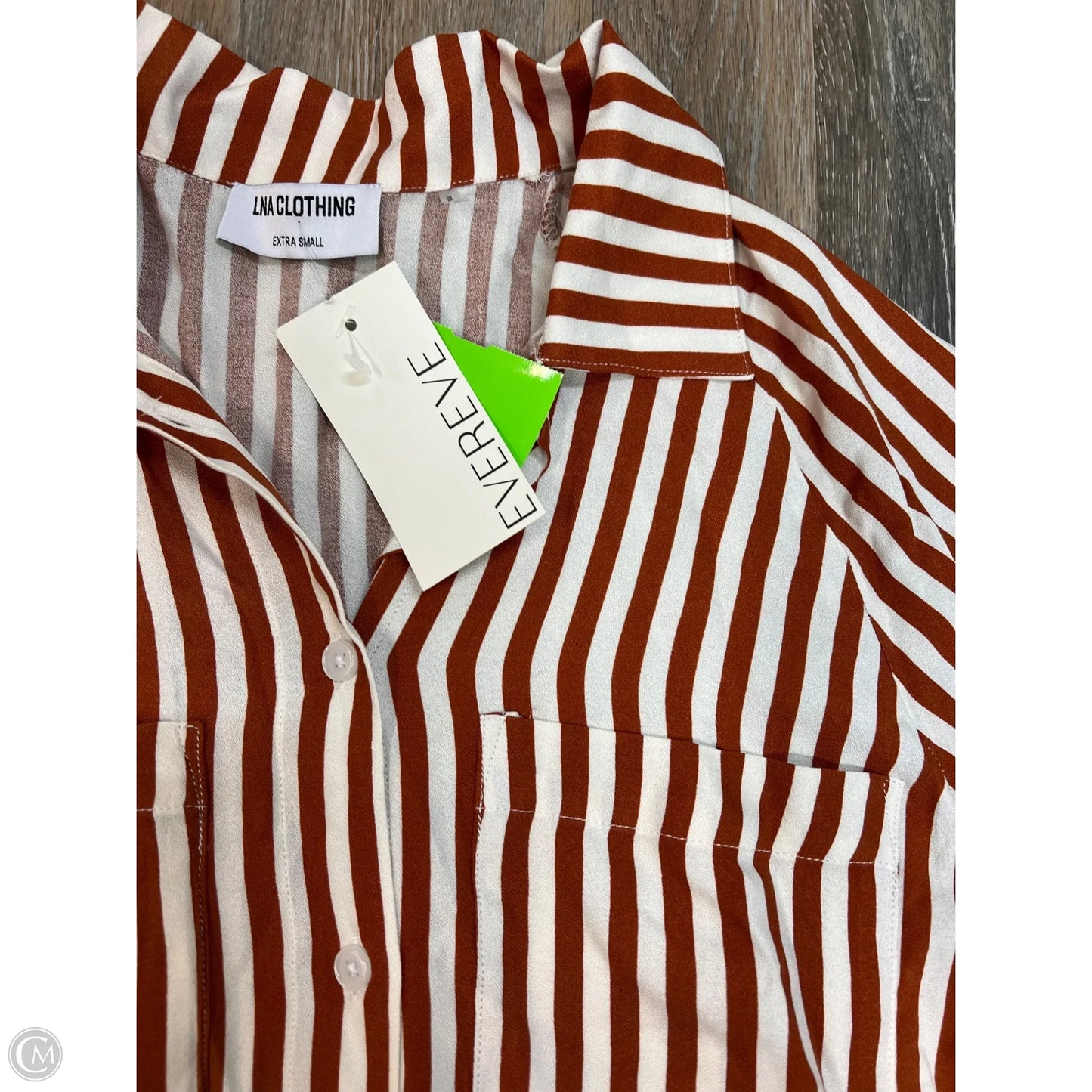 Blouse Long Sleeve By LNA Clothing In Striped Pattern, Size: Xs