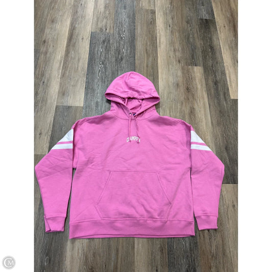 Athletic Sweatshirt Hoodie By Champion In Pink, Size: Xl