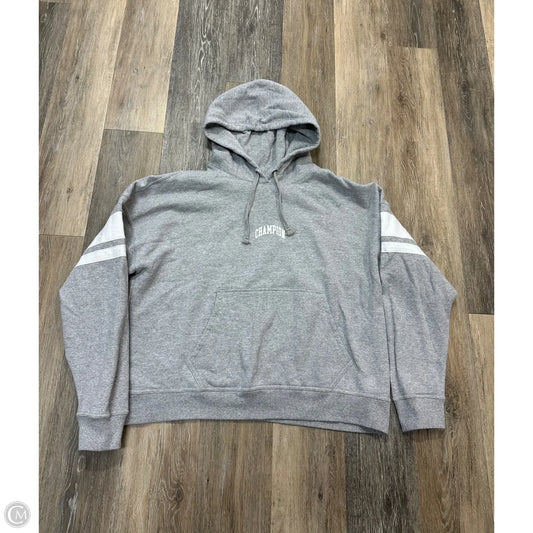 Athletic Sweatshirt Hoodie By Champion In Grey, Size: Xl