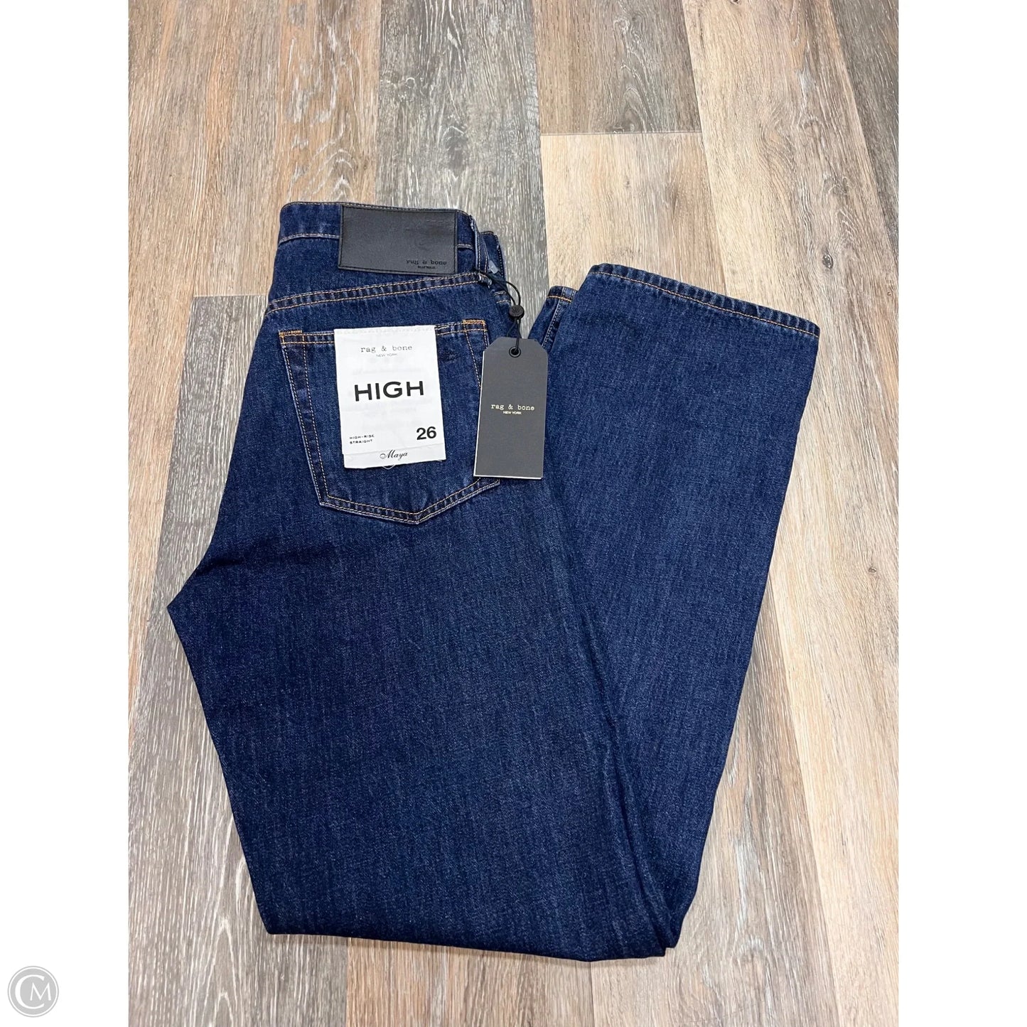Jeans Straight By Rag & Bones Jeans In Blue Denim, Size: 2/26