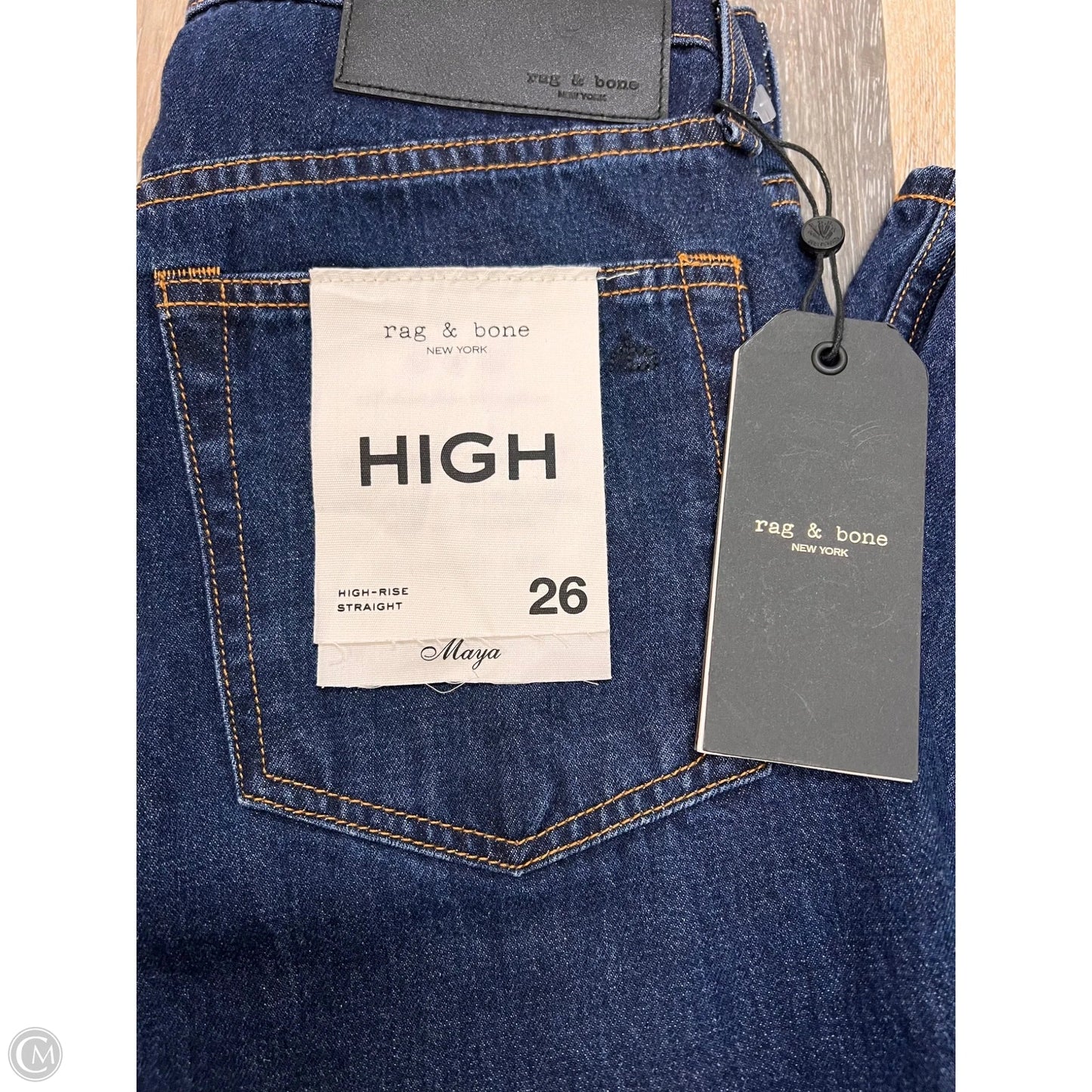 Jeans Straight By Rag & Bones Jeans In Blue Denim, Size: 2/26