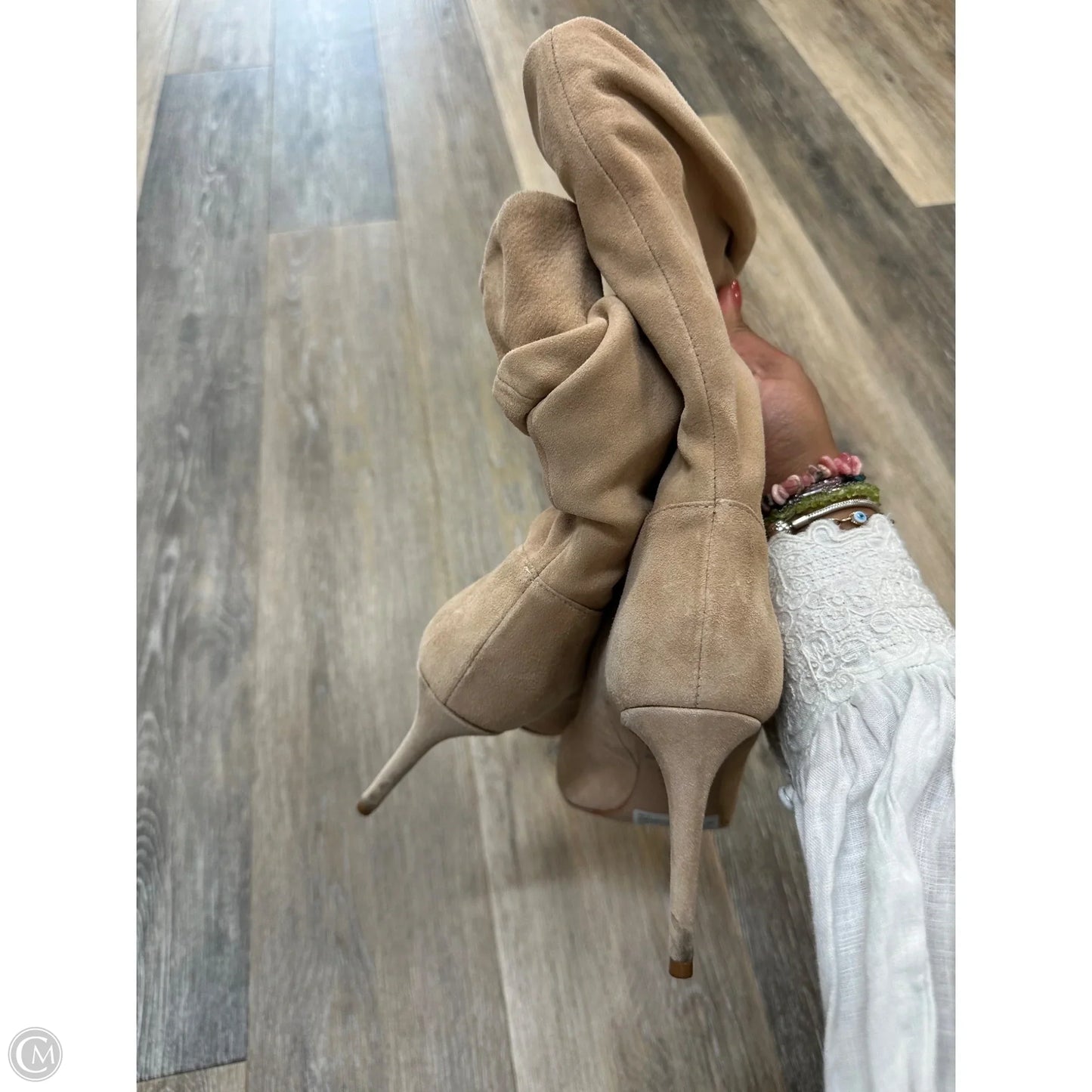 Boots Mid-calf Heels By Schutz In Tan, Size: 8