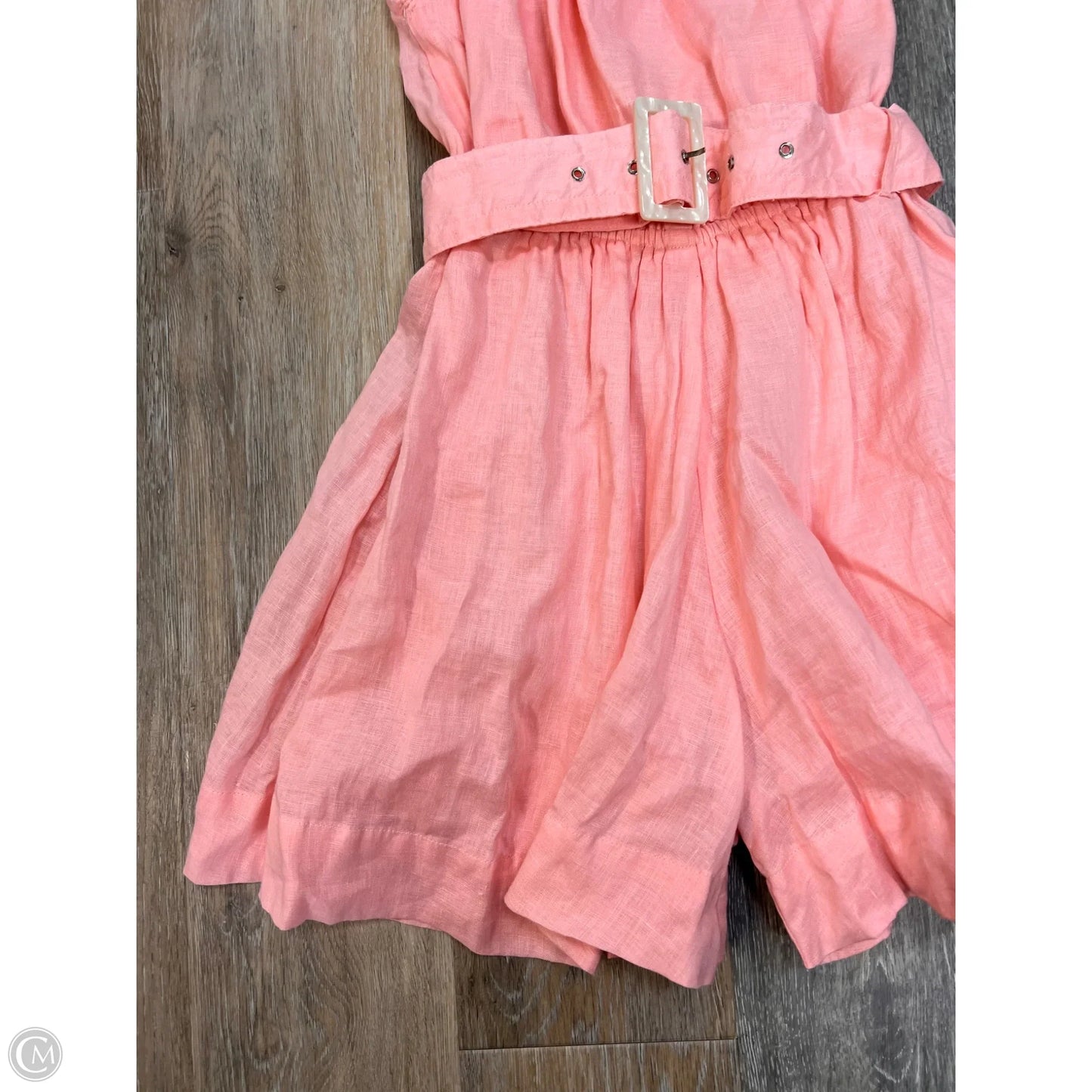 Romper Linen By Anthropologie Lusana In Pink, Size: 4