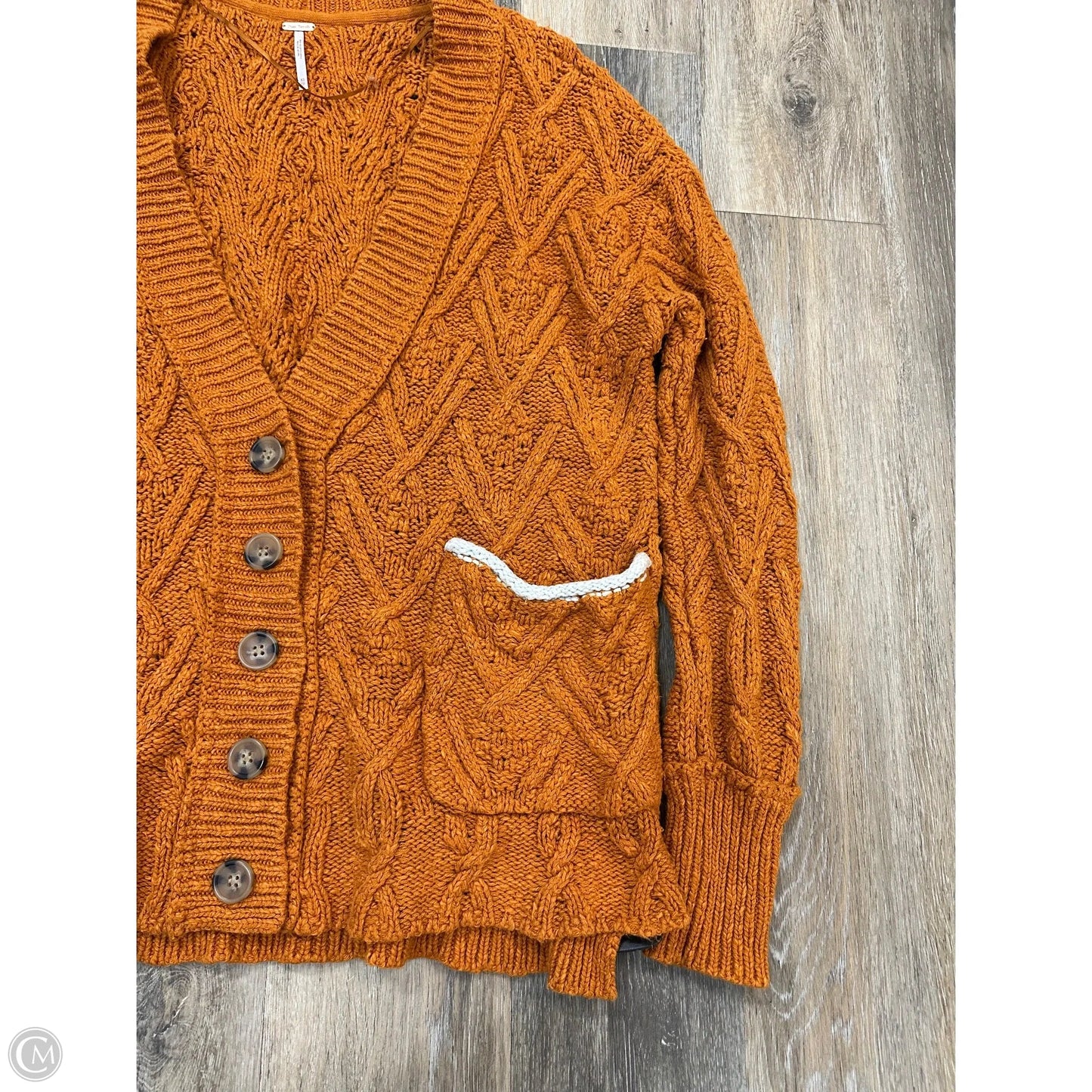 Sweater Cardigan By Free People In Orange, Size: Xs