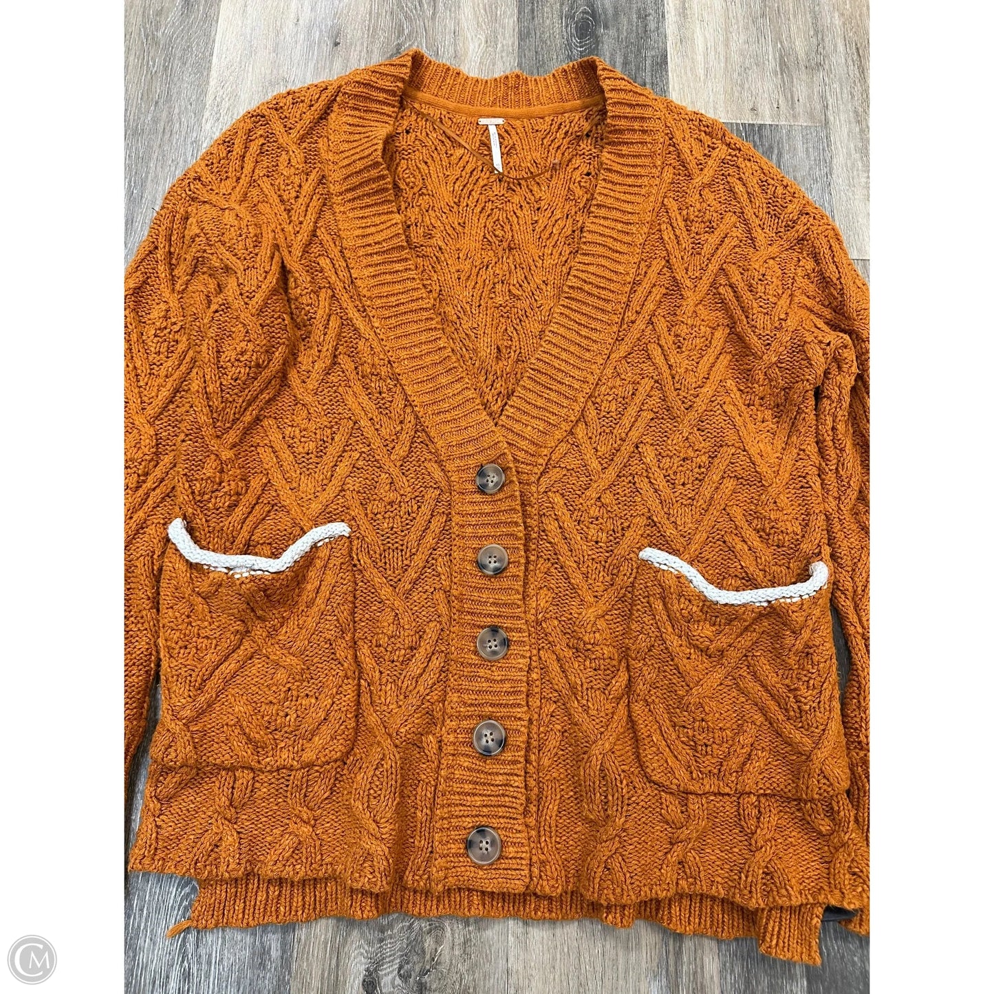 Sweater Cardigan By Free People In Orange, Size: Xs
