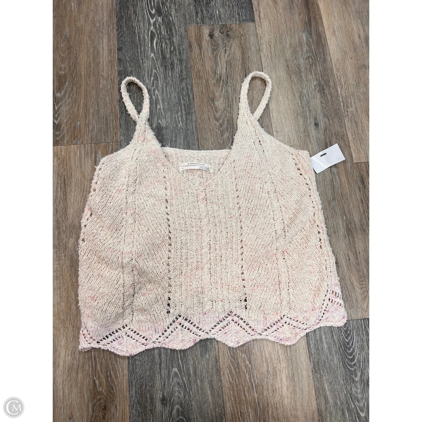 Top Sleeveless By Anthropologie In Cream, Size: S