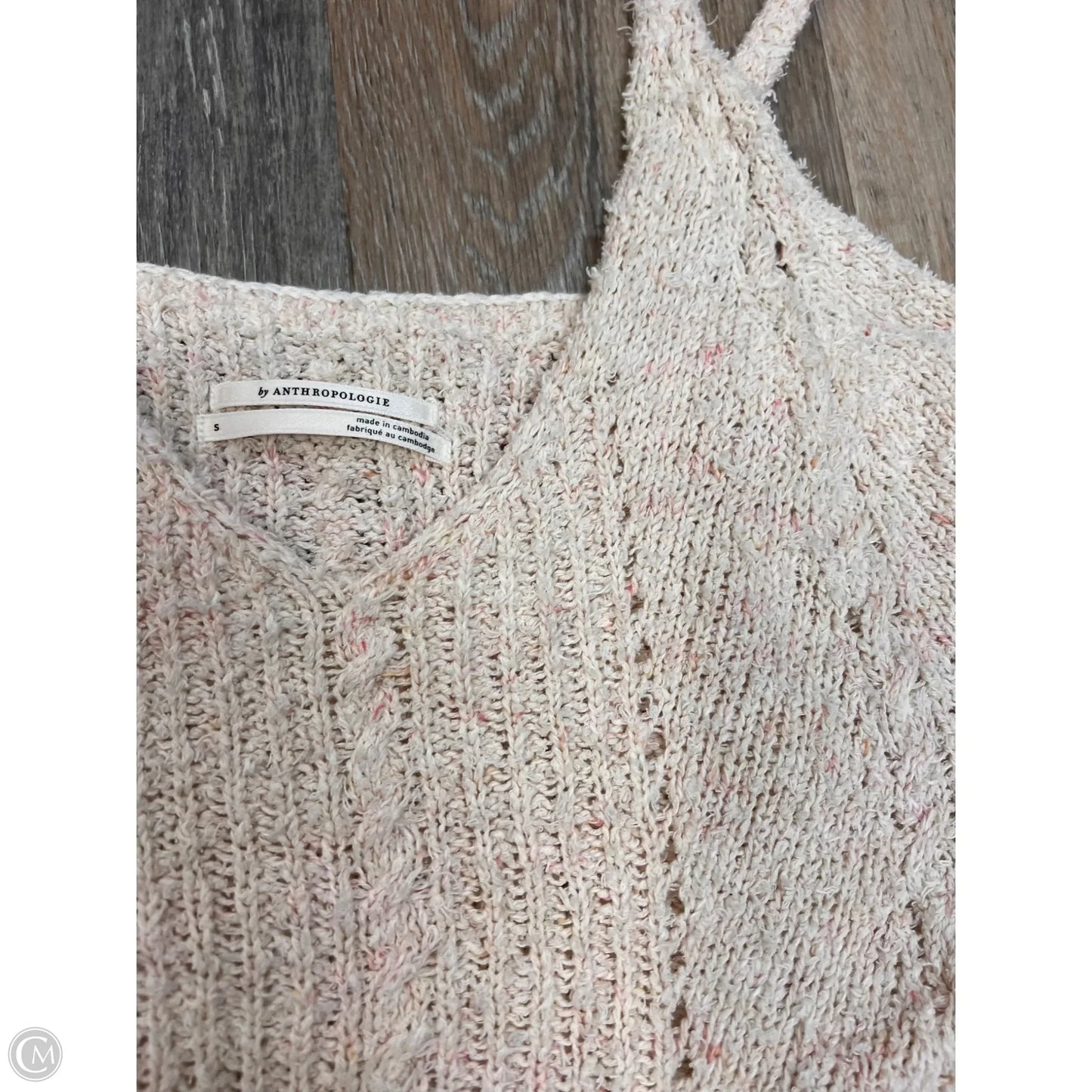 Top Sleeveless By Anthropologie In Cream, Size: S