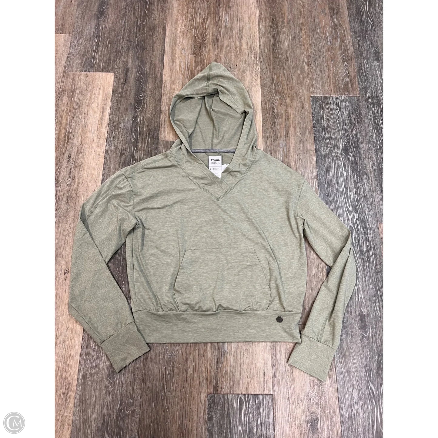 Athletic Top Long Sleeve Hoodie By Prana In Green, Size: S