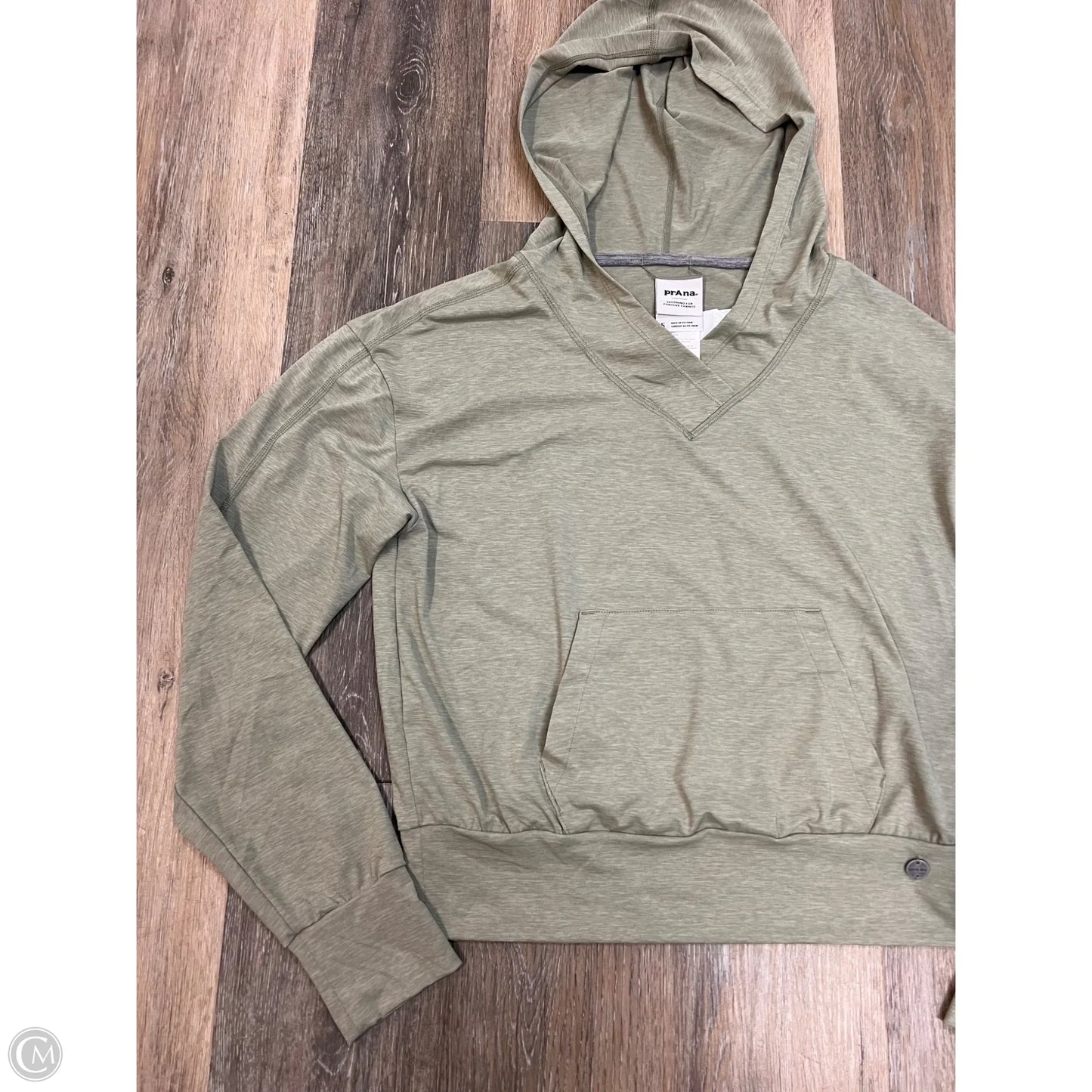 Athletic Top Long Sleeve Hoodie By Prana In Green, Size: S