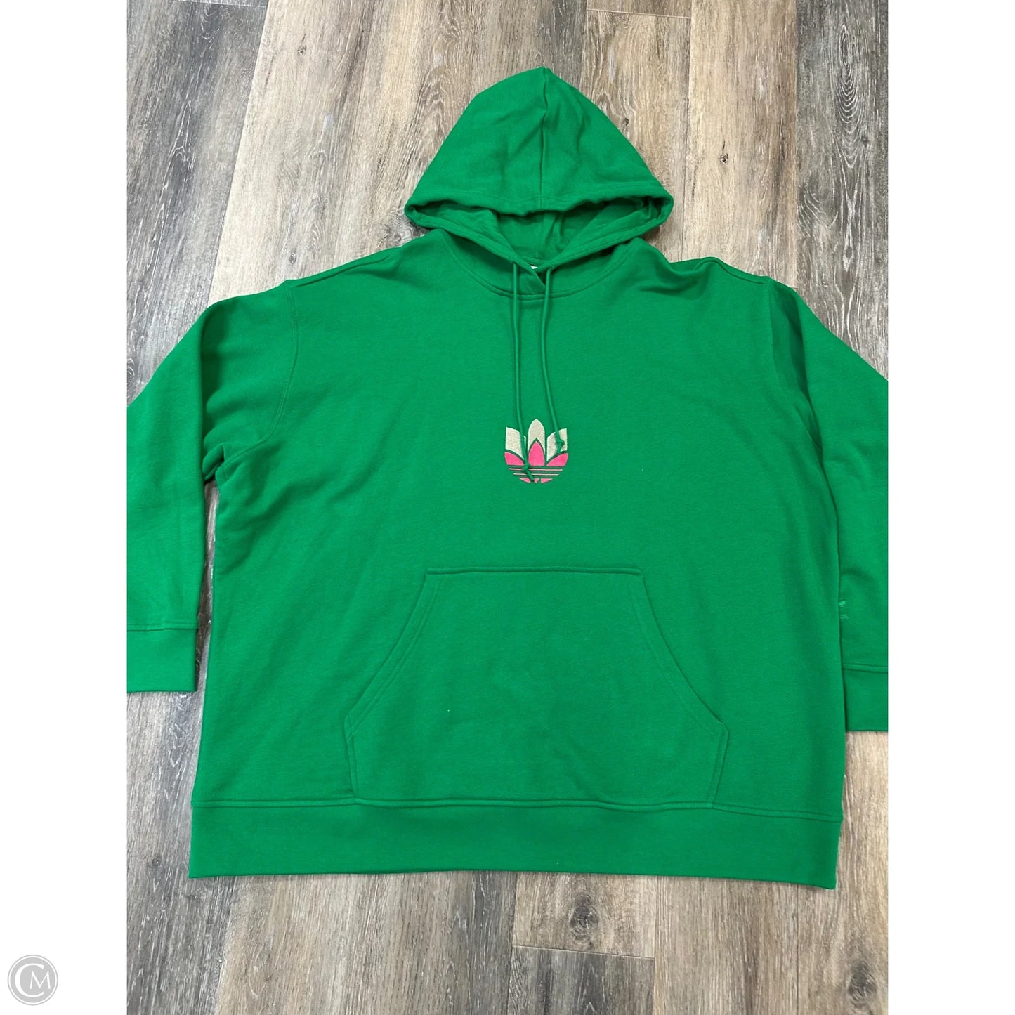 Athletic Sweatshirt Hoodie By Adidas In Green, Size: 4x