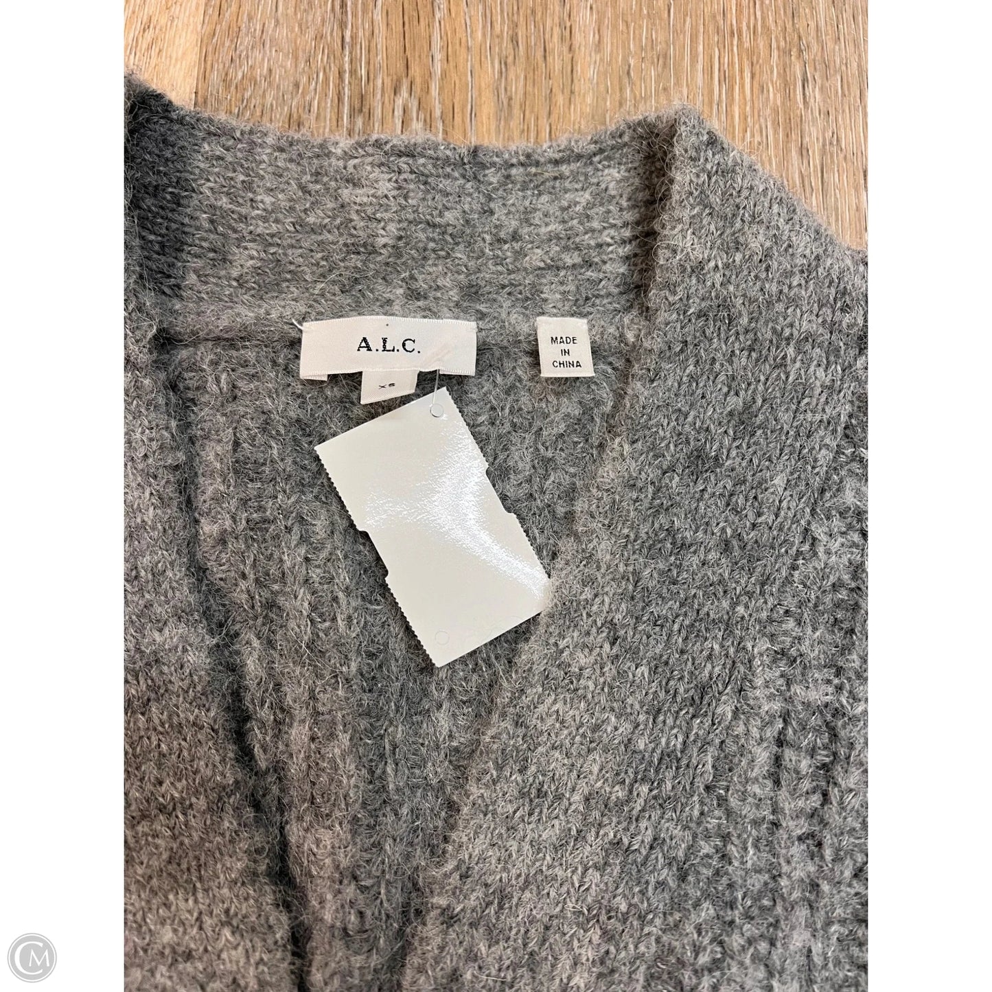 Sweater Cardigan Designer By Alc In Grey, Size: Xs