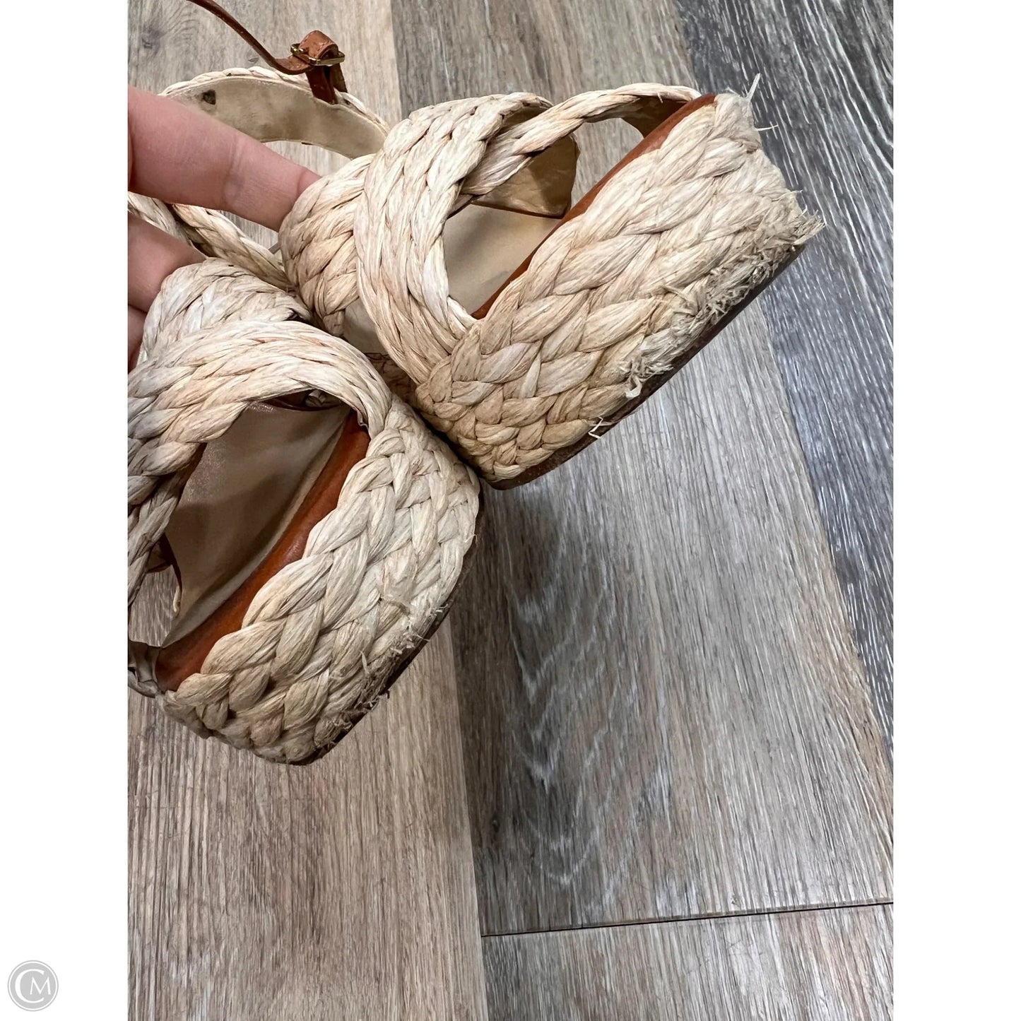 Sandals Luxury Designer By Jimmy Choo In Brown, Size: 9.5