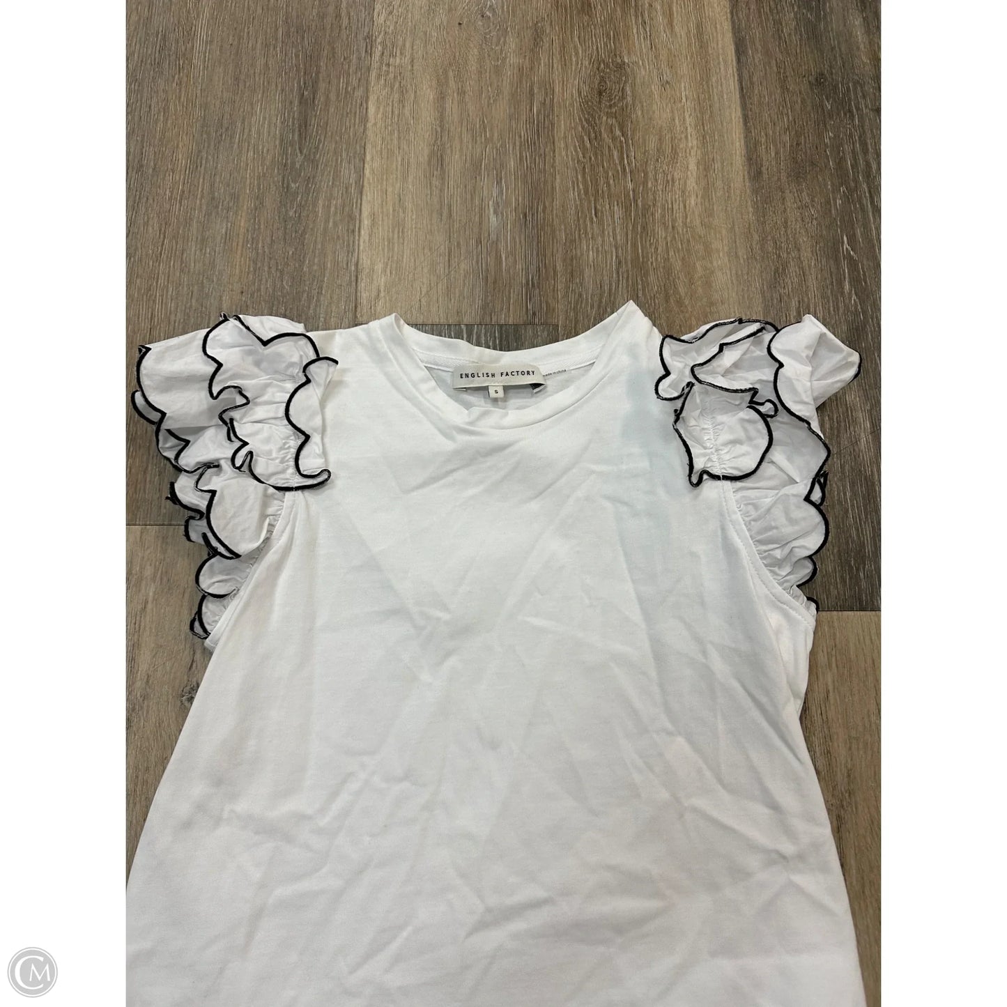 Blouse Short Sleeve By English Factory In White, Size: S
