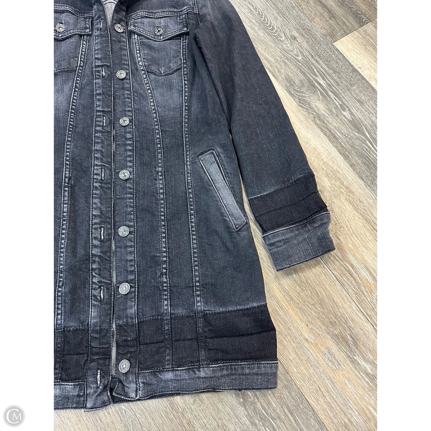 Jacket Denim By 7 For All Mankind In Black Denim, Size: S