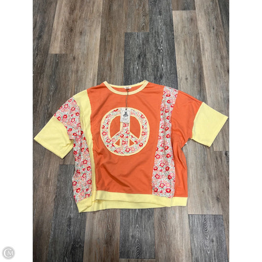 Top Short Sleeve By Easel In Peach, Size: M