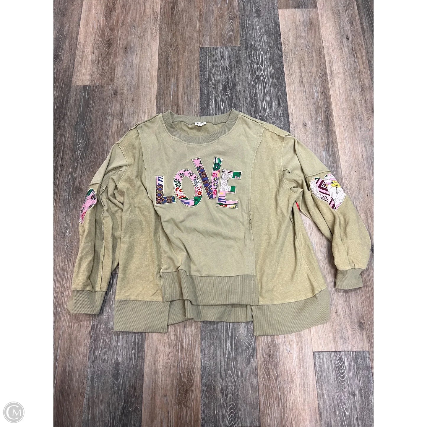Sweatshirt Crewneck By Pol In Green, Size: L