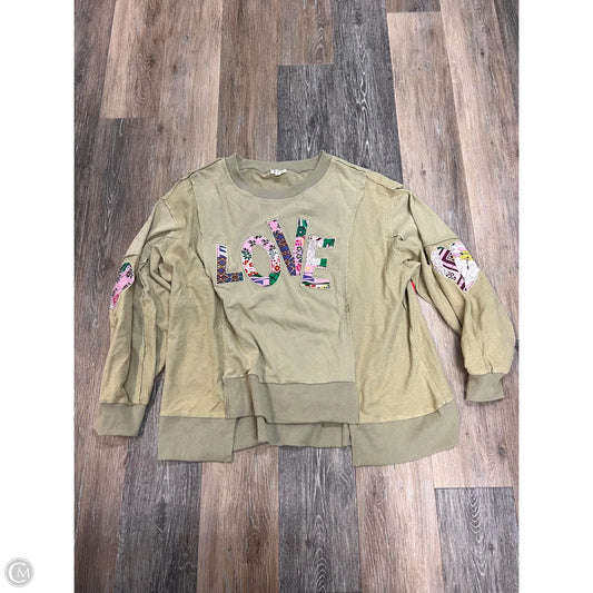 Sweatshirt Crewneck By Pol In Green, Size: L
