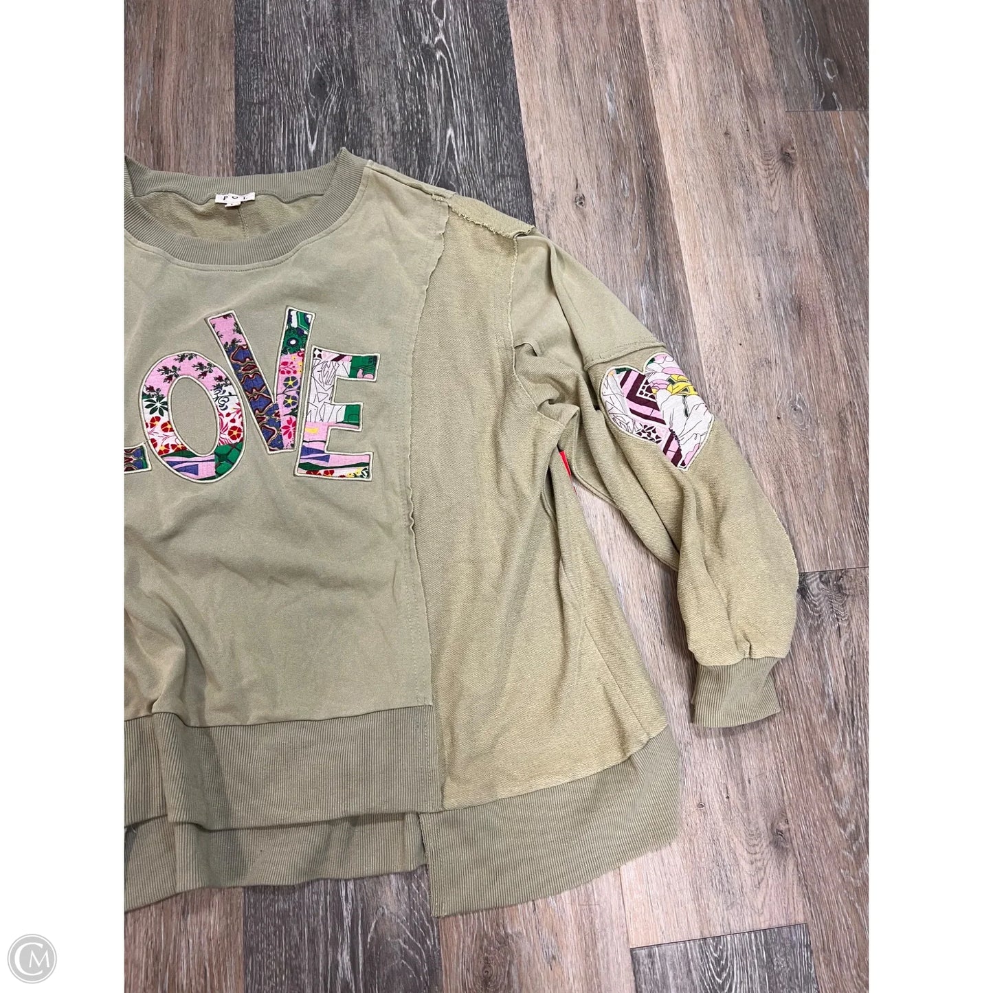 Sweatshirt Crewneck By Pol In Green, Size: L