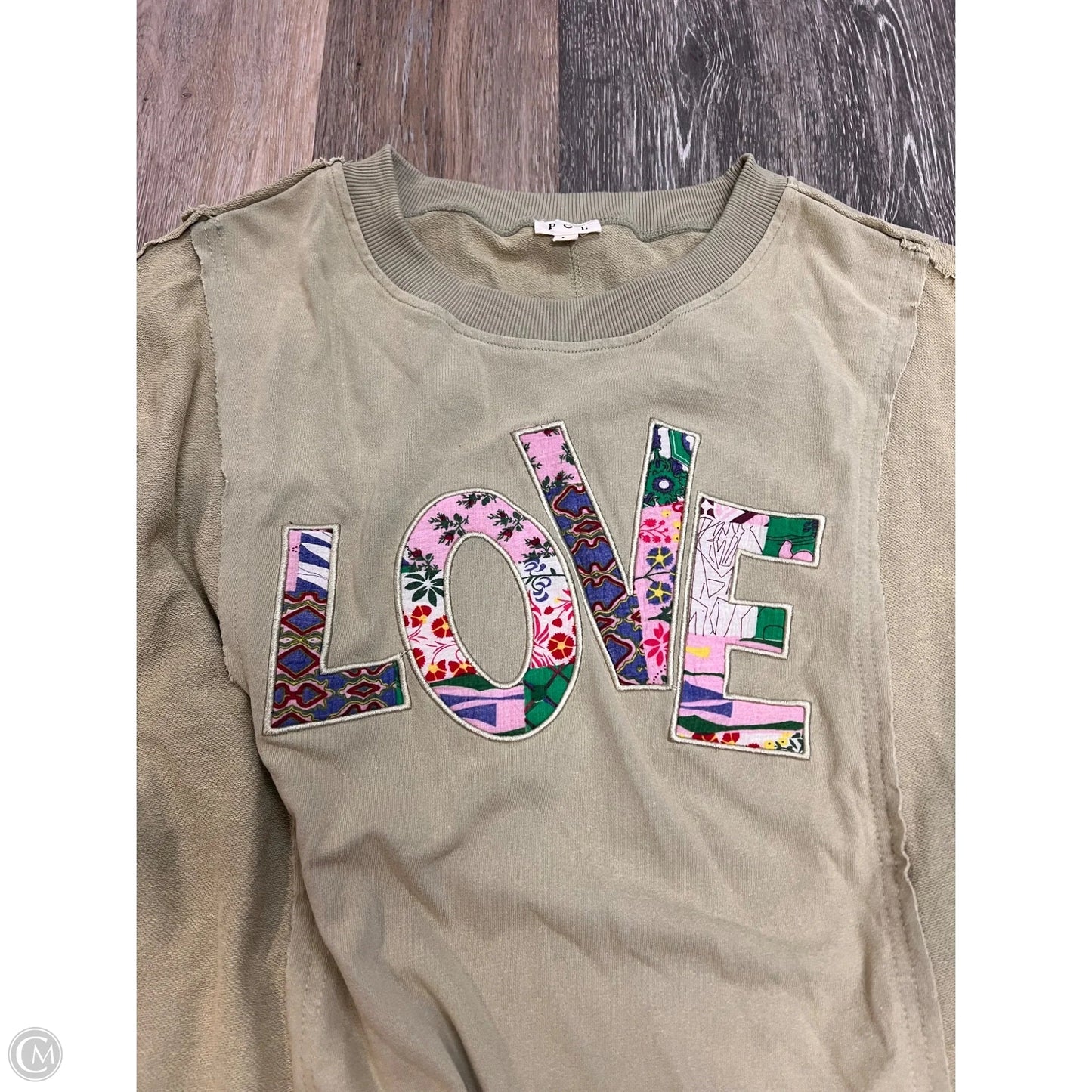Sweatshirt Crewneck By Pol In Green, Size: L