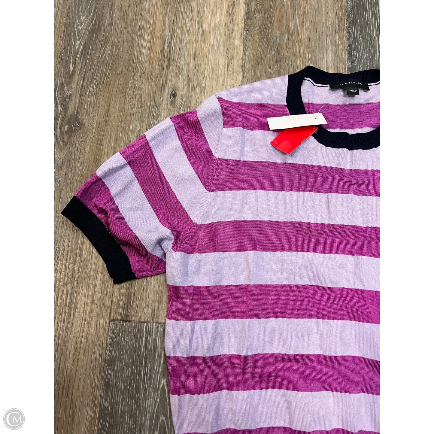 Sweater Short Sleeve By Ann Taylor In Purple, Size: L
