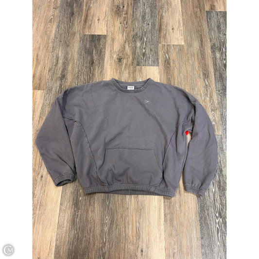 Athletic Sweatshirt Crewneck By Gym Shark In Grey, Size: S