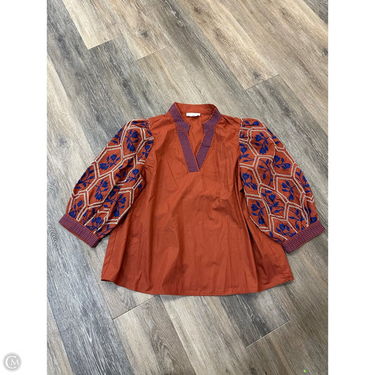 Blouse Long Sleeve By Entro In Orange, Size: S