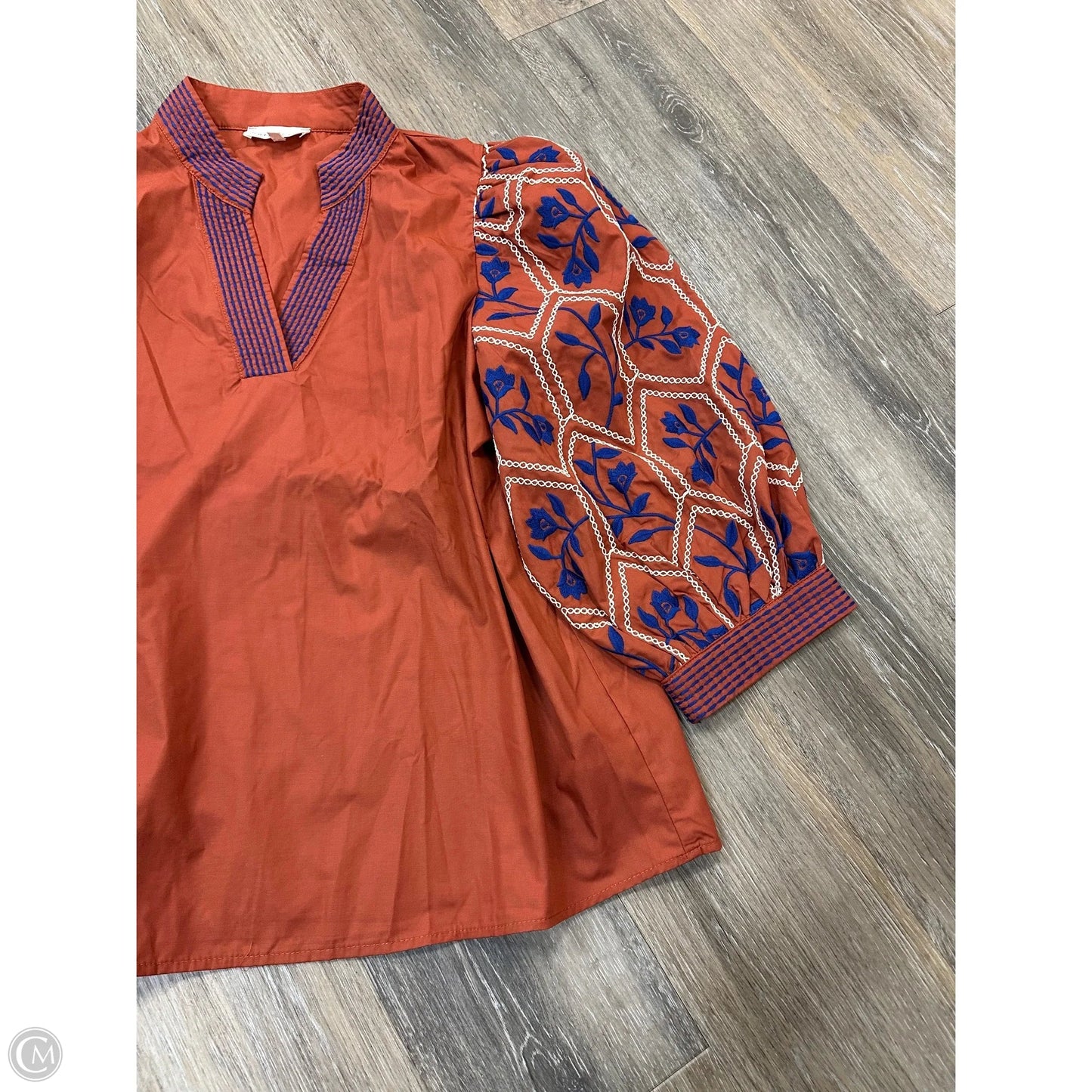 Blouse Long Sleeve By Entro In Orange, Size: S