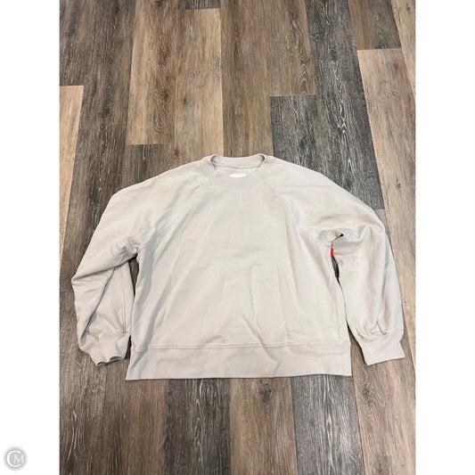Athletic Sweatshirt Crewneck By Abercrombie And Fitch In Cream, Size: Xl