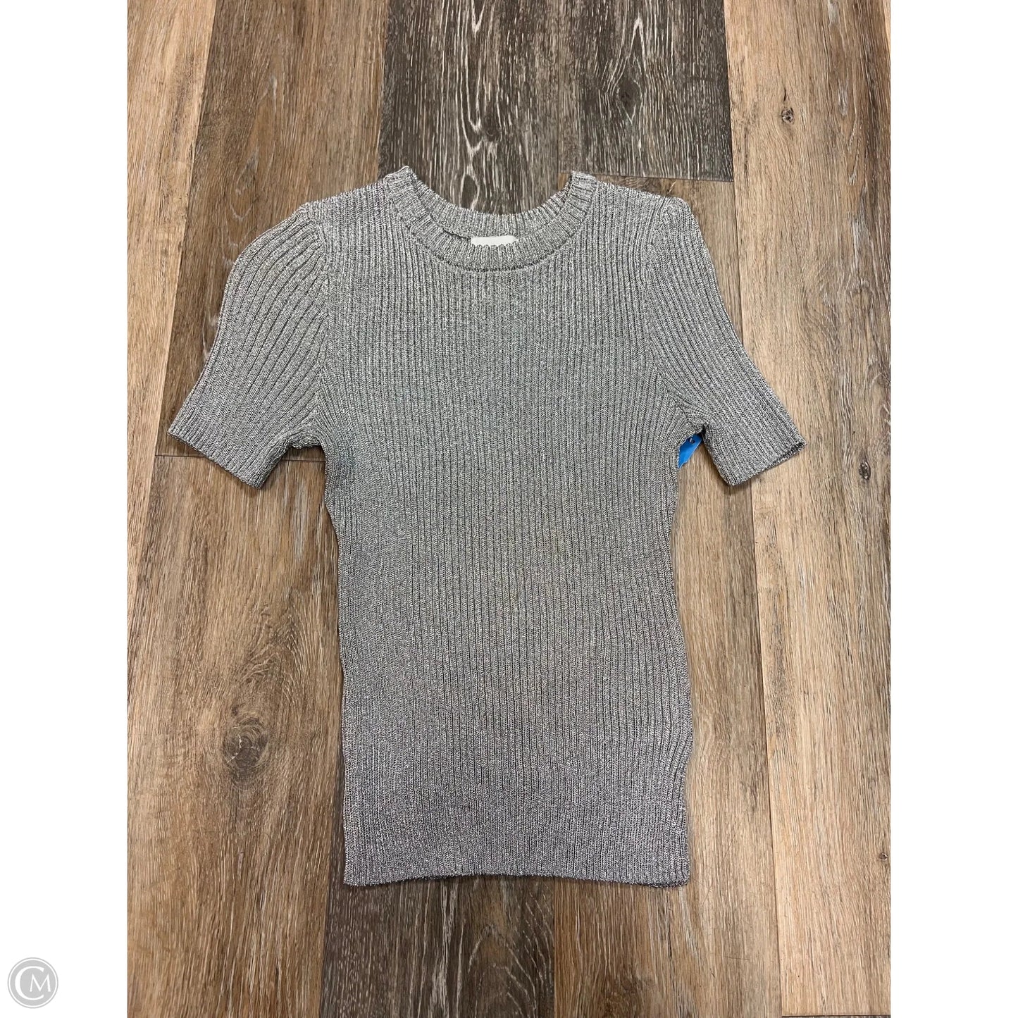 -Sweater Short Sleeve By H&m In Silver, Size: S