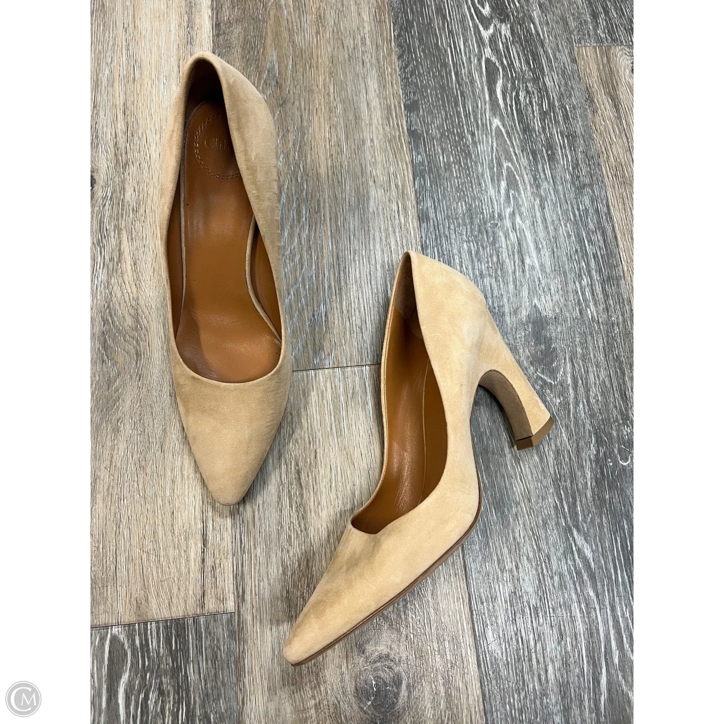 Shoes Luxury Designer By Chloe In Cream, Size: 8/38