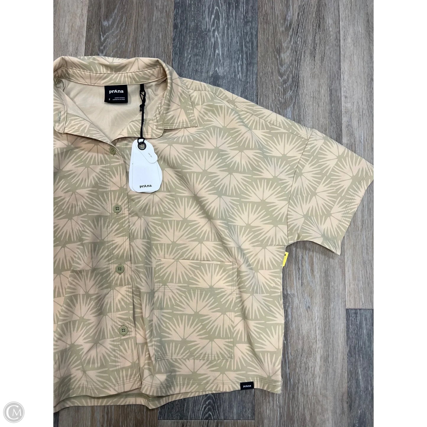 Blouse Short Sleeve By Prana In Yellow, Size: S