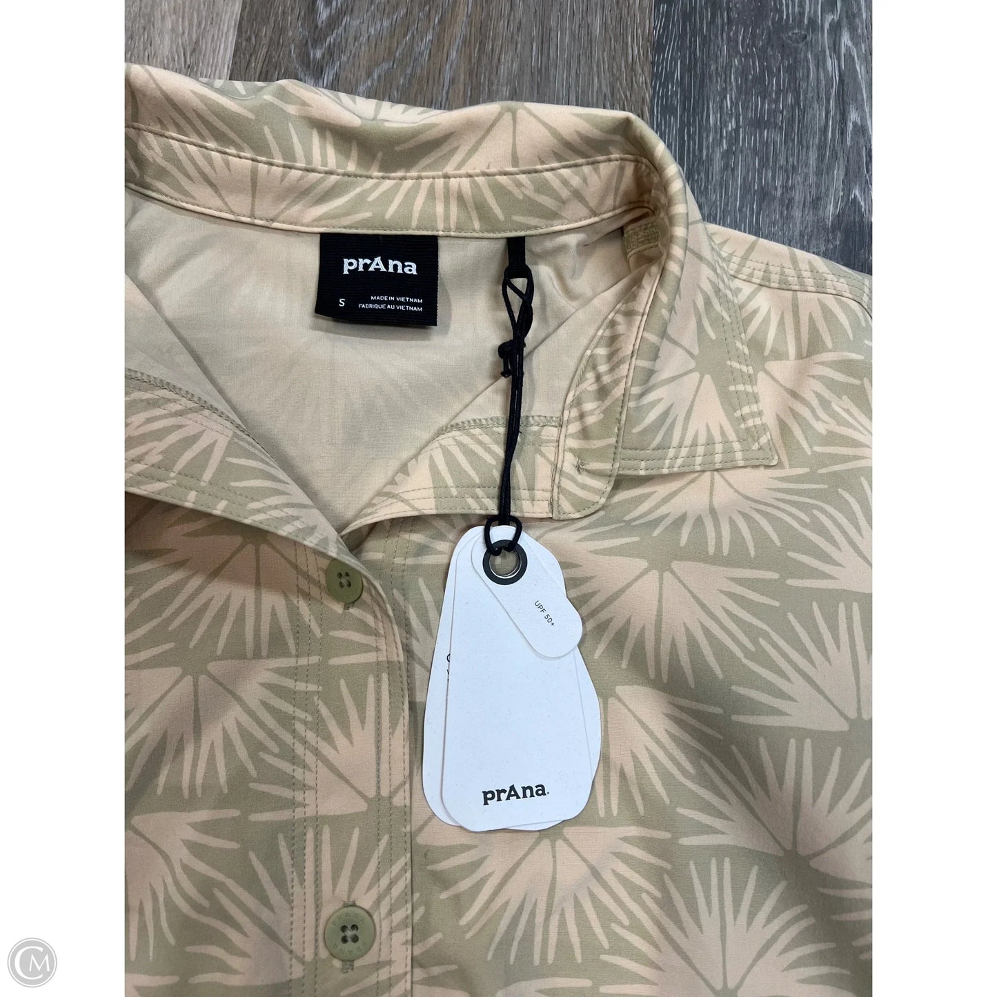 Blouse Short Sleeve By Prana In Yellow, Size: S