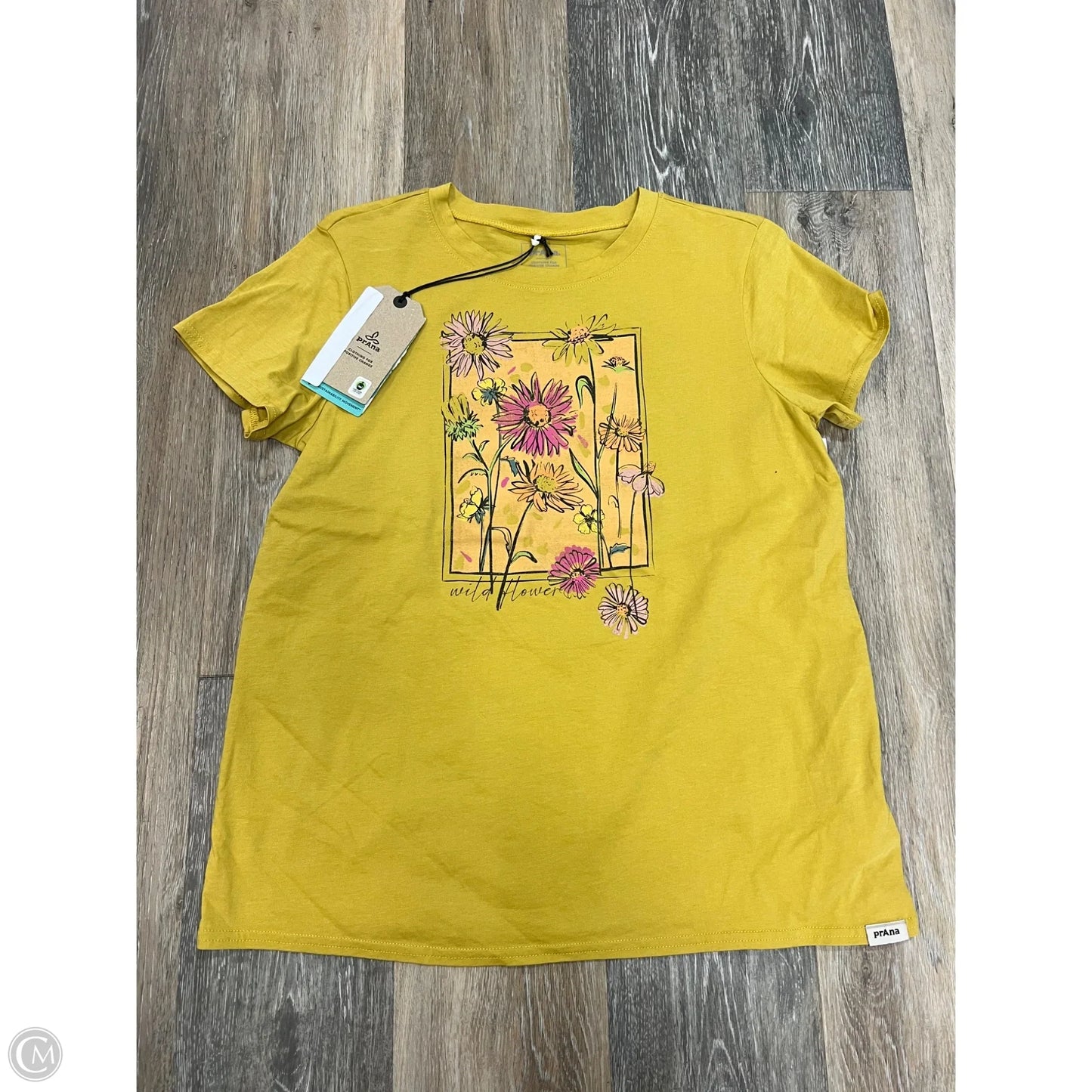 Top Short Sleeve By Prana In Yellow, Size: S