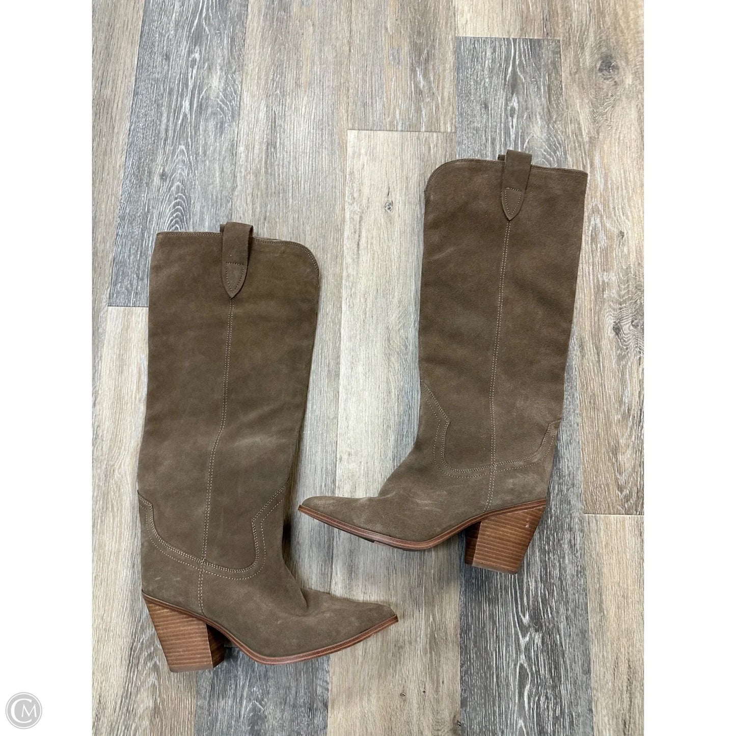 Boots Knee Heels By Blondo In Tan, Size: 11