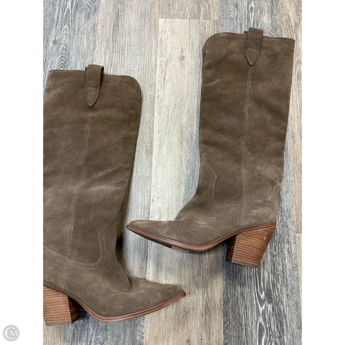 Boots Knee Heels By Blondo In Tan, Size: 11