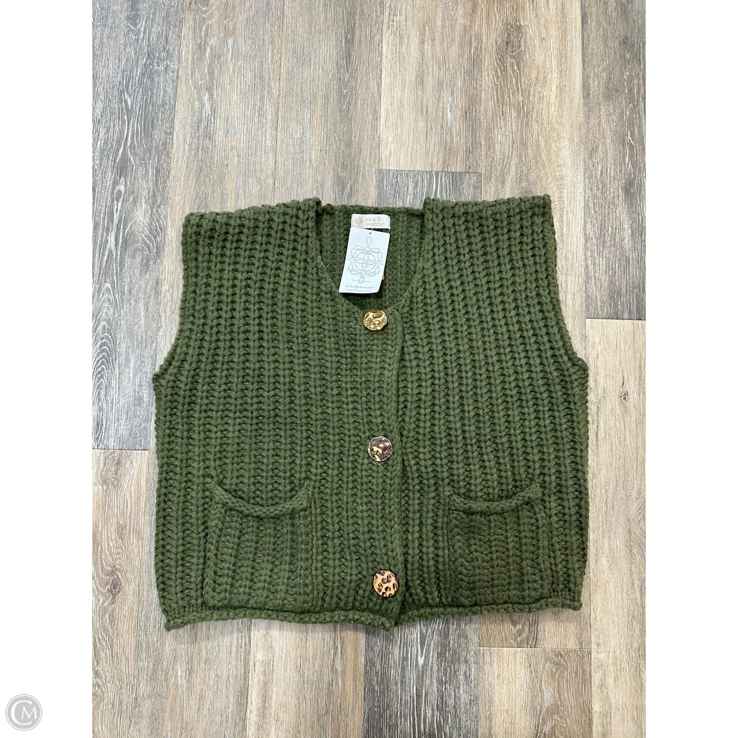 Sweater Short Sleeve By Leela & Lavender In Green, Size: L
