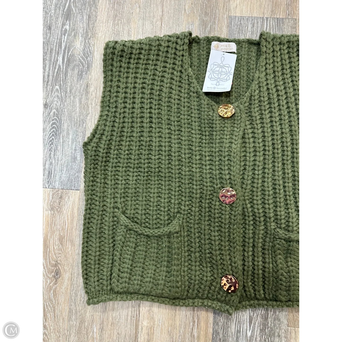 Sweater Short Sleeve By Leela & Lavender In Green, Size: L