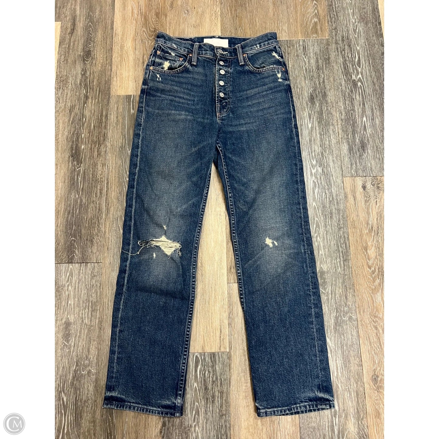Jeans Straight By Mother In Blue Denim, Size: 1/25