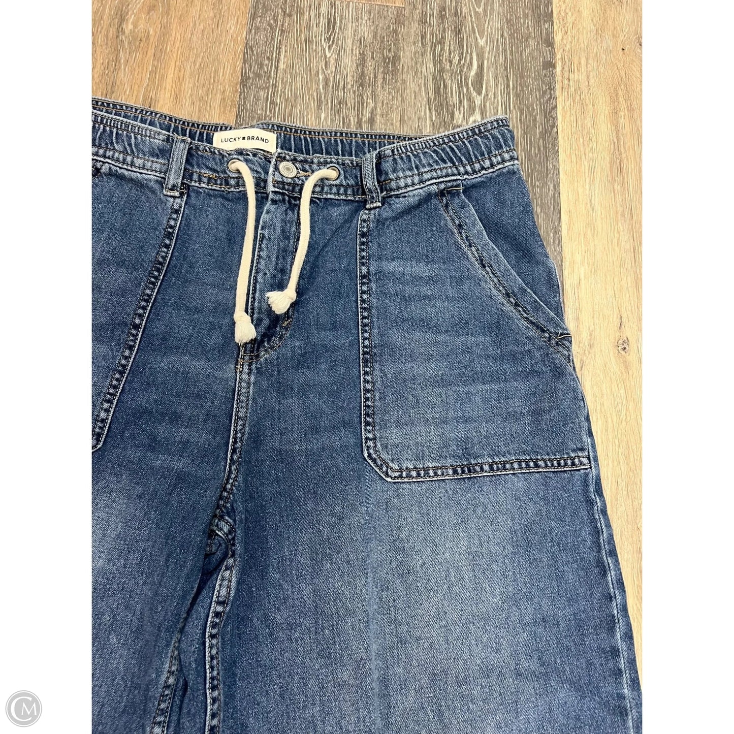 Jeans Wide Leg By Lucky Brand In Blue Denim, Size: L
