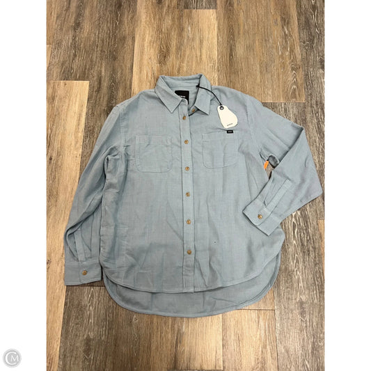 Blouse Long Sleeve By Prana In Blue, Size: S