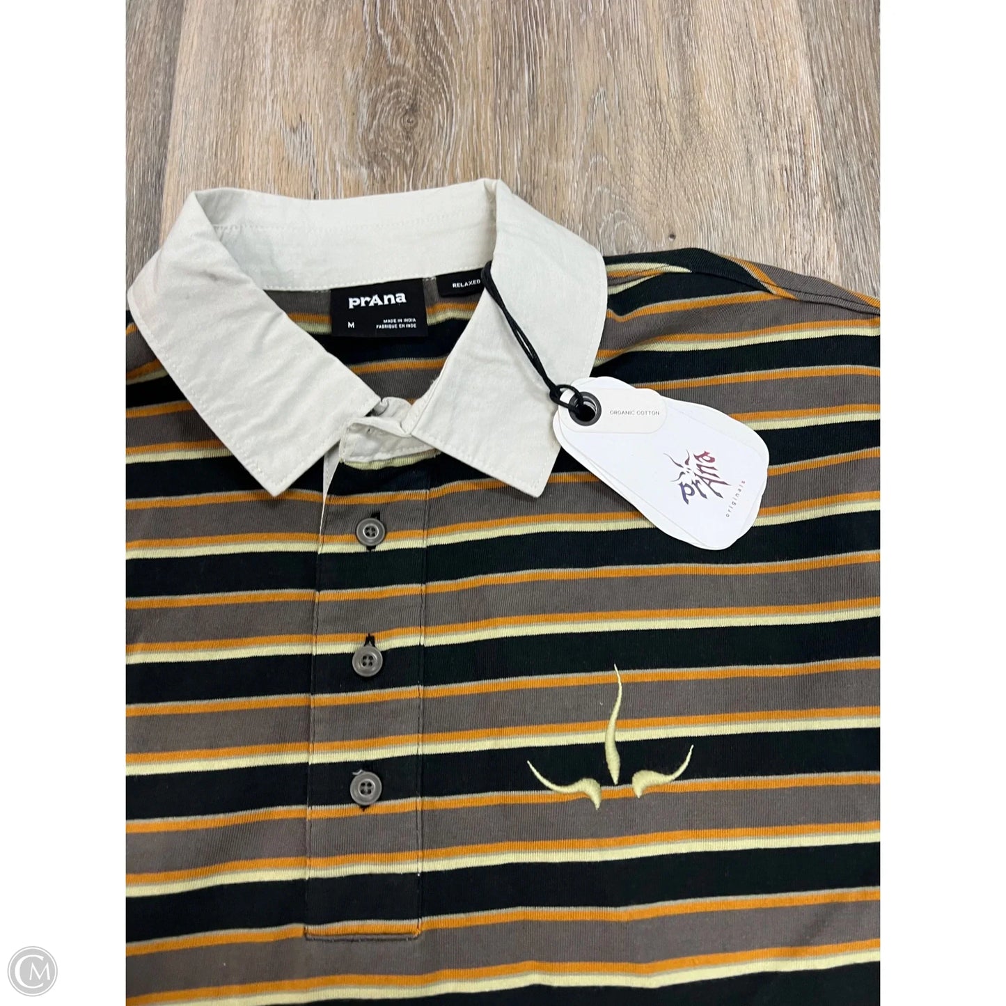 Top Short Sleeve By Prana In Striped Pattern, Size: M