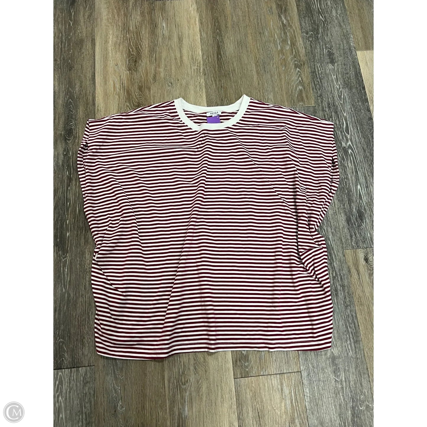 Top Short Sleeve By Pistola In Striped Pattern, Size: Xl