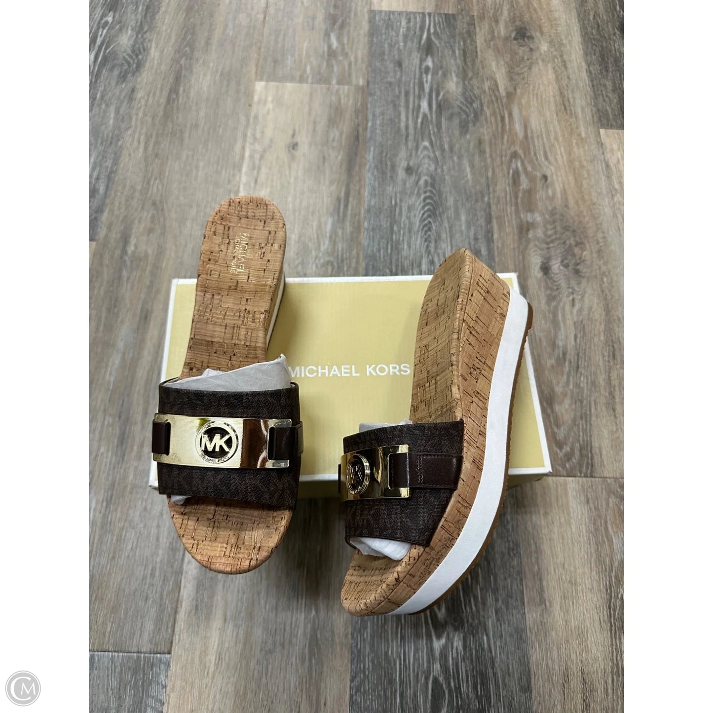 Sandals Designer By Michael Kors In Brown, Size: 10