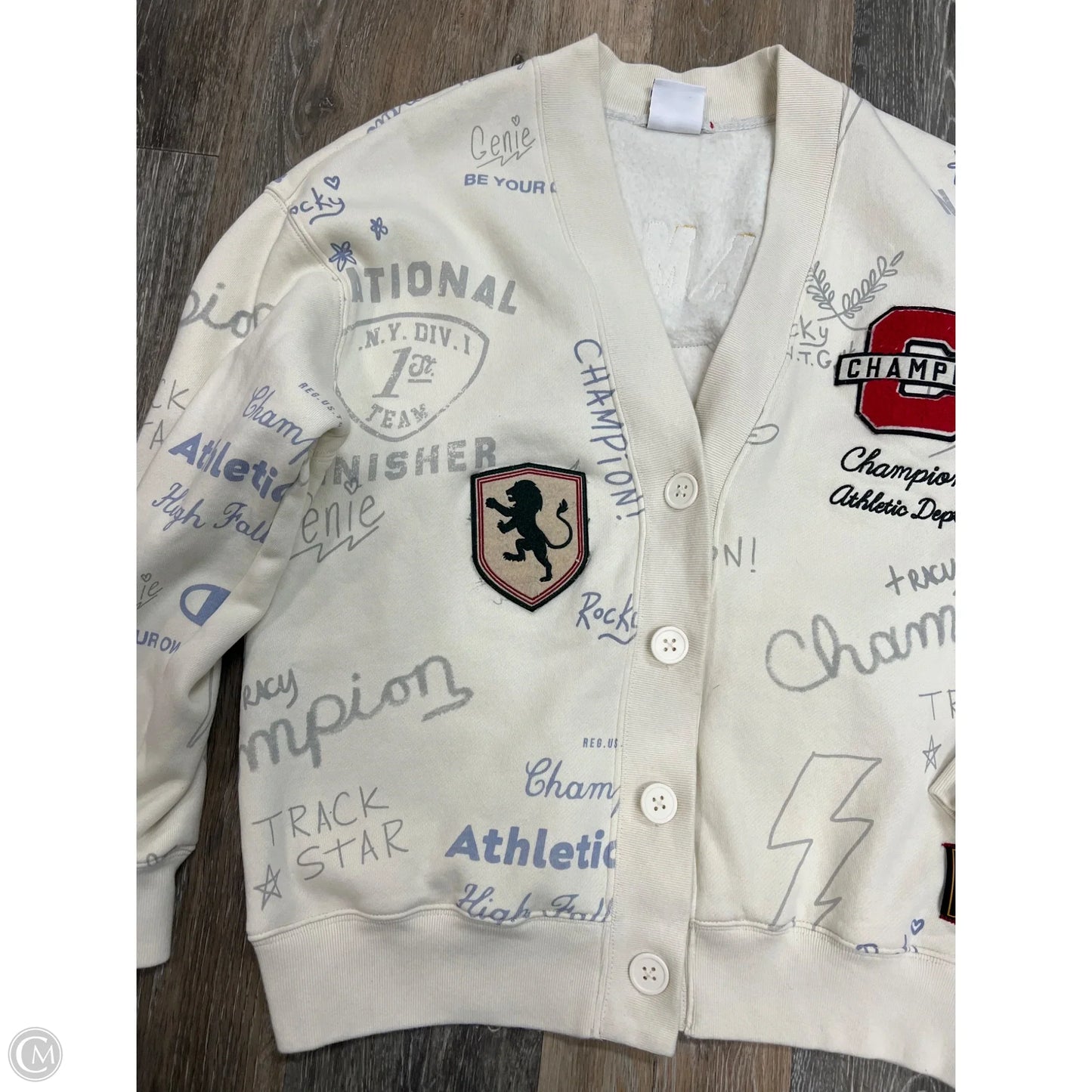Sweater Cardigan By Champion In Cream, Size: M