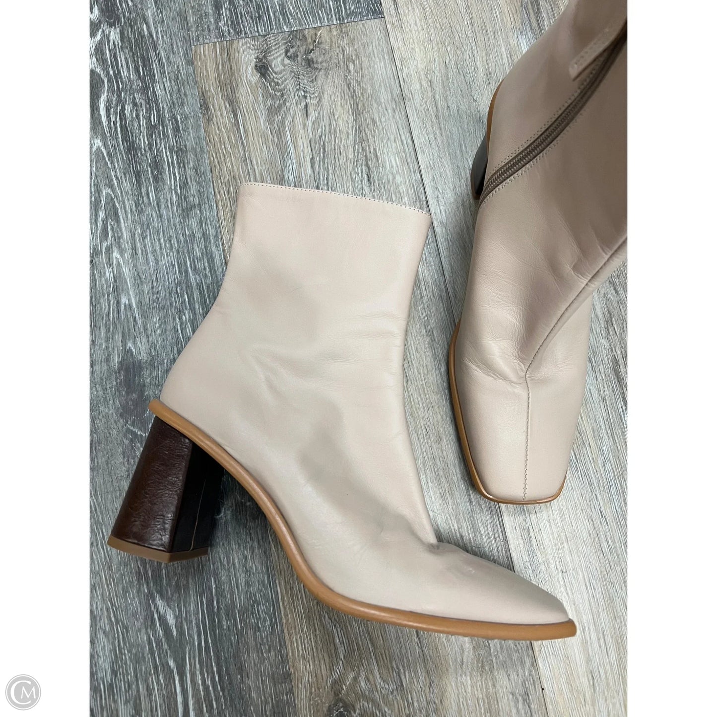 Boots Ankle Heels By Alohas In Tan, Size: 9