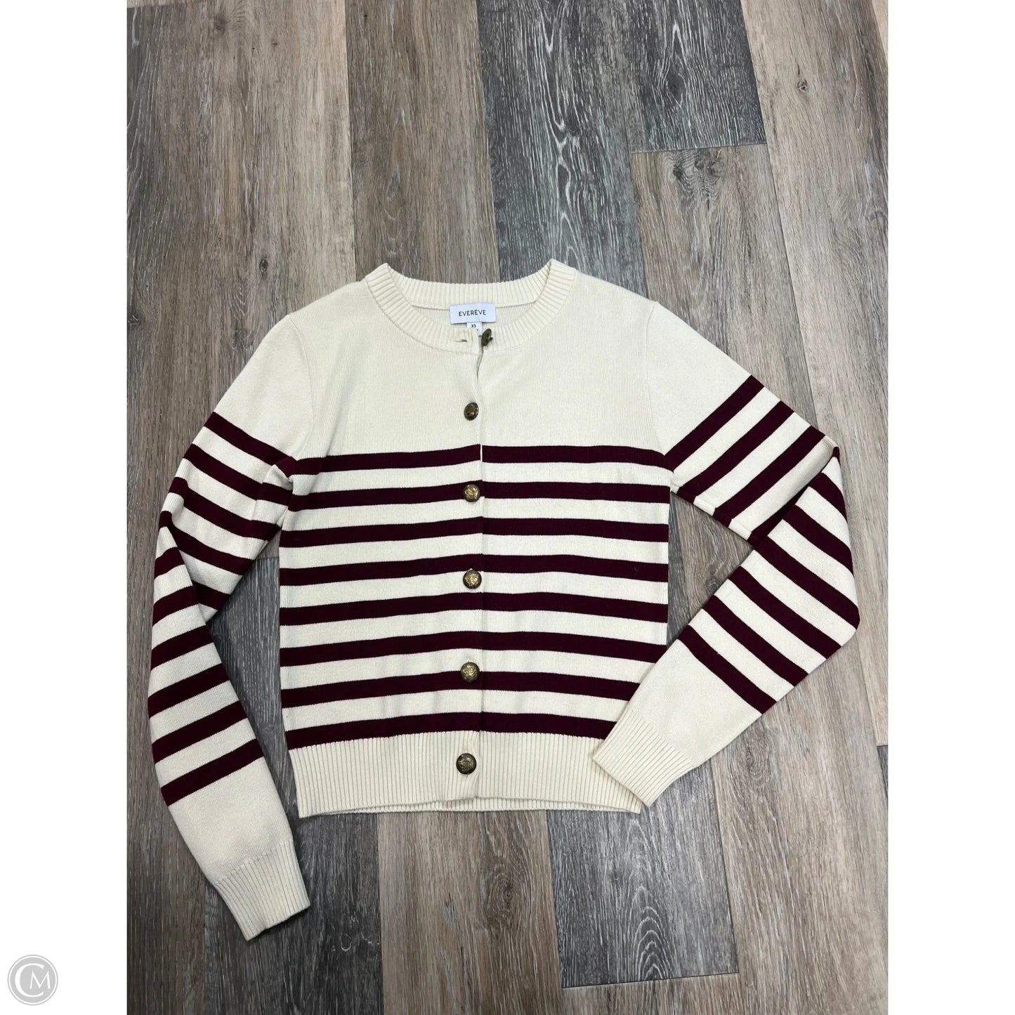 Sweater Cardigan By Evereve In Striped Pattern, Size: Xs